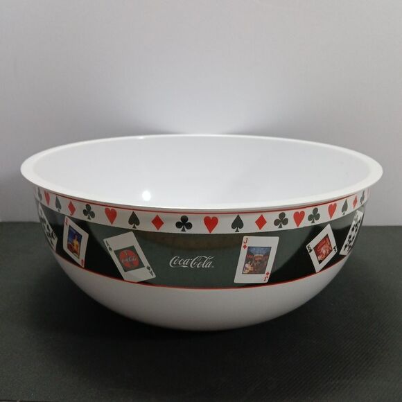 Vintage Coca Cola Bowl Playing Card Theme Rare SAKURA 12" Rare HTF - Picture 1 of 8